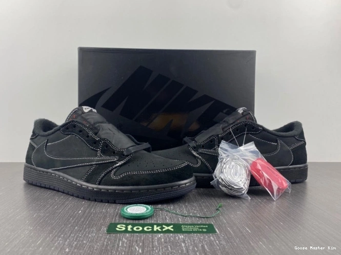 DM7866-001 Low Retro 1 Air Black x Air Scott Travis Jordan Jordan Phantom